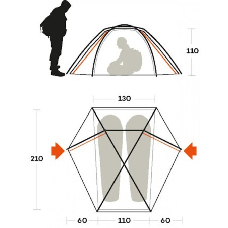 Tenda TRIVOR 2 misure FERRINO