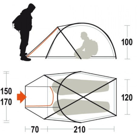 Tenda PILIER 2 dimensioni Ferrino