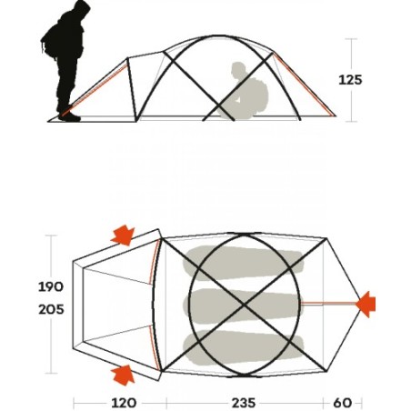 Tent SNOWBOUND 3 orange FERRINO 03