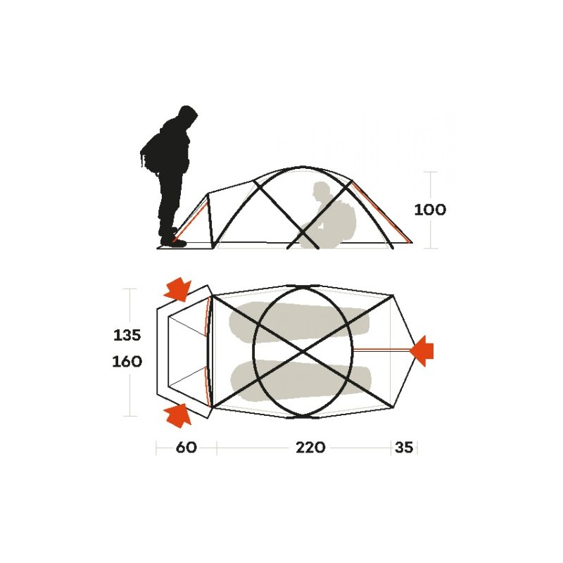 Tent SNOWBOUND 2 orange FERRINO 03