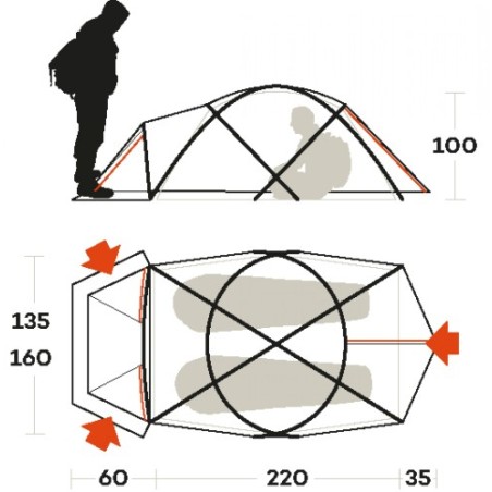 Tent SNOWBOUND 2 orange FERRINO 03