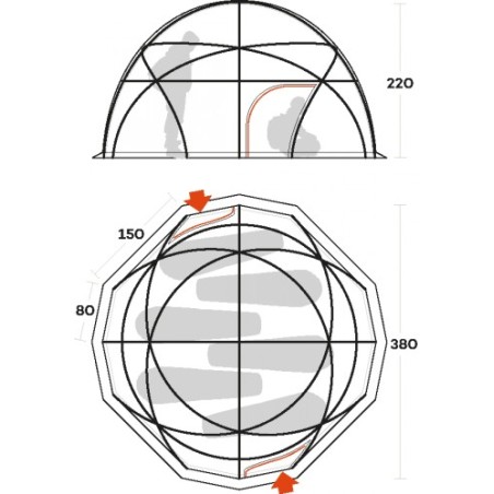 Tenda COLLE SUD arancio FERRINO 03