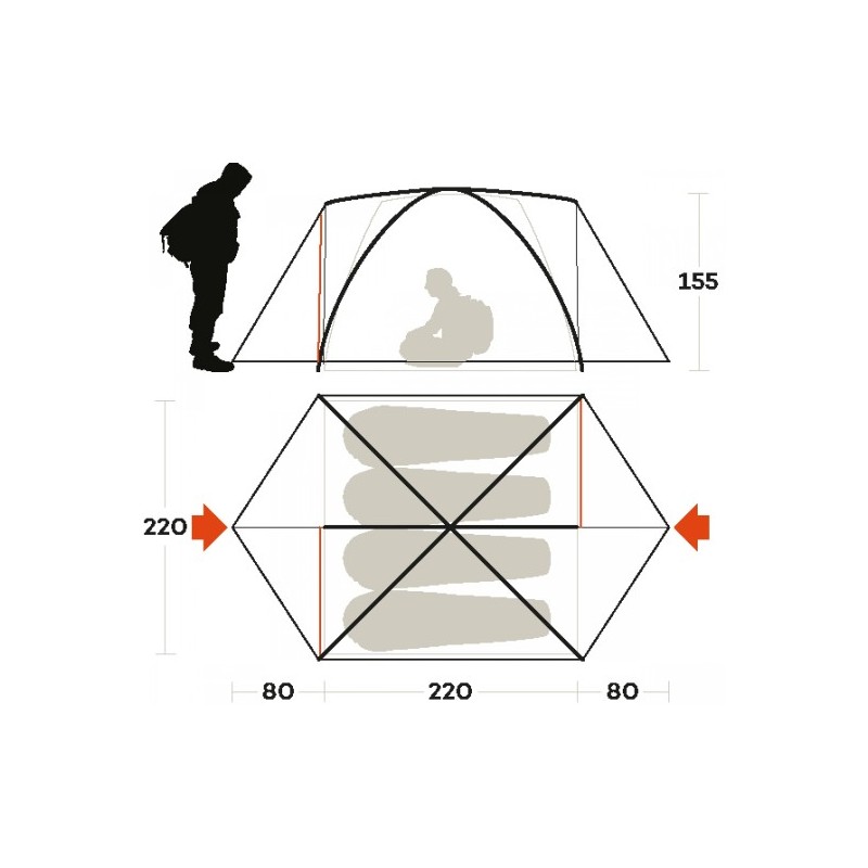 Tenda LHOTSE 4 arancio FERRINO 03