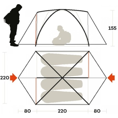 Tenda LHOTSE 4 arancio FERRINO 03