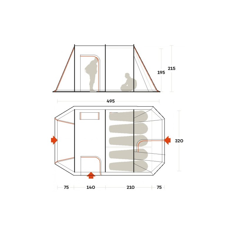 Tent FERRINO CHANTY 5 DELUXE White 05