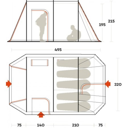 Tent FERRINO CHANTY 5 DELUXE White 05