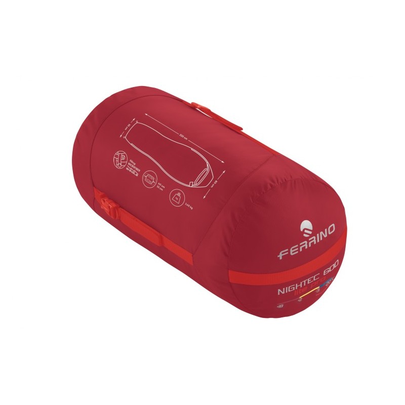 Sleepingbag FERRINO NIGHTEC LITE PRO 600 L red 02